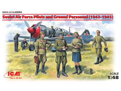 ICM Figures 1:48 - Soviet Air Force Pilots and Ground Personnel 7 Figures (1943-1945) - ICM48084