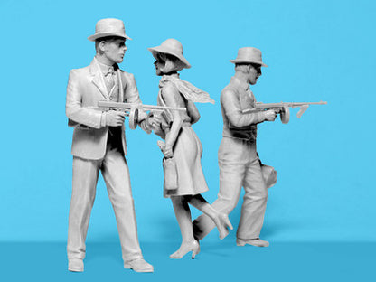 ICM Figures 1:24 - 1920s Gangsters with Tommy Guns (3 Figures) - ICM24054