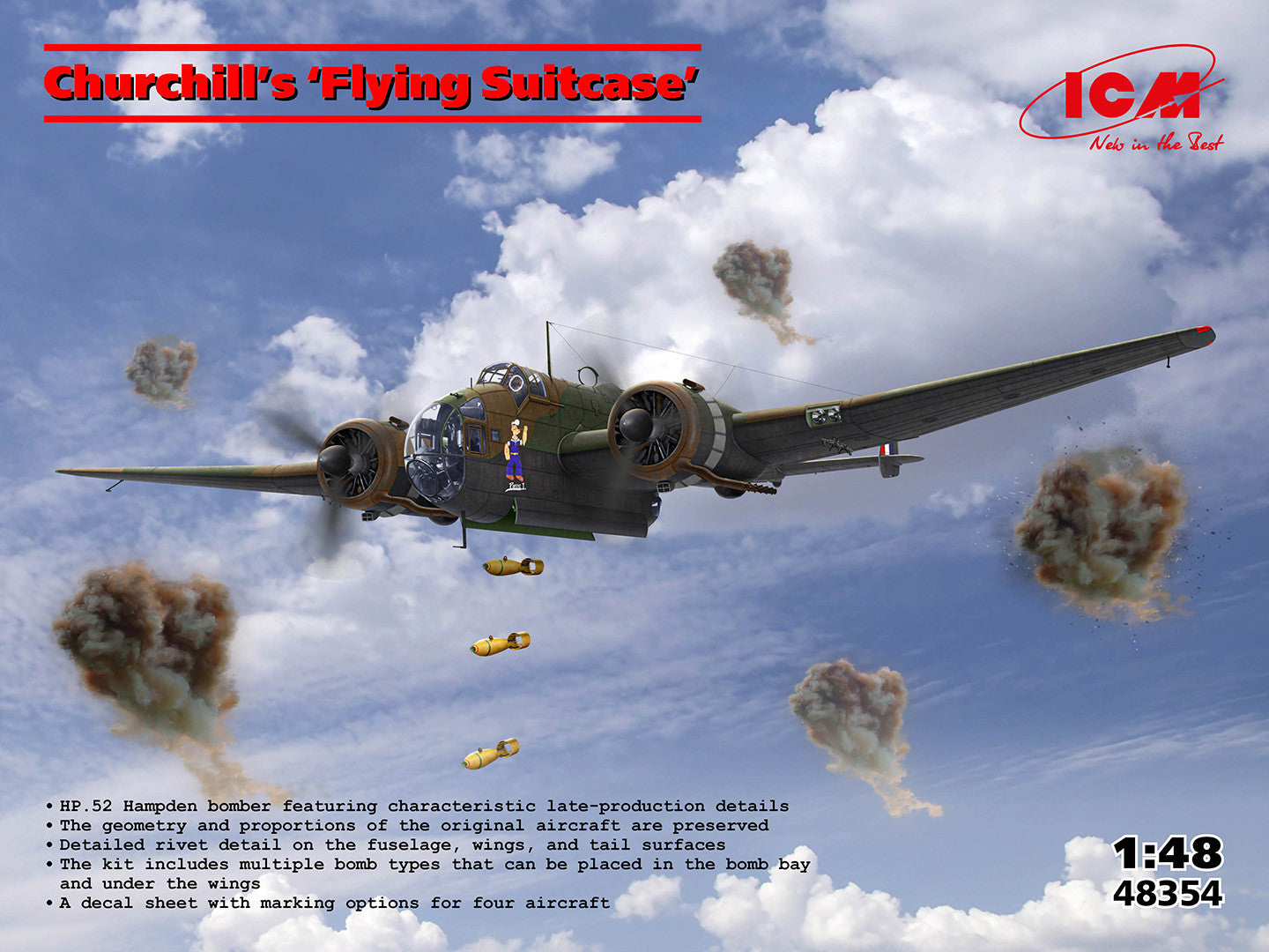 ICM Aircraft 1:48 - Churchill's 'Flying Suitcase' HP.52 Hampden Bomber - ICM48354