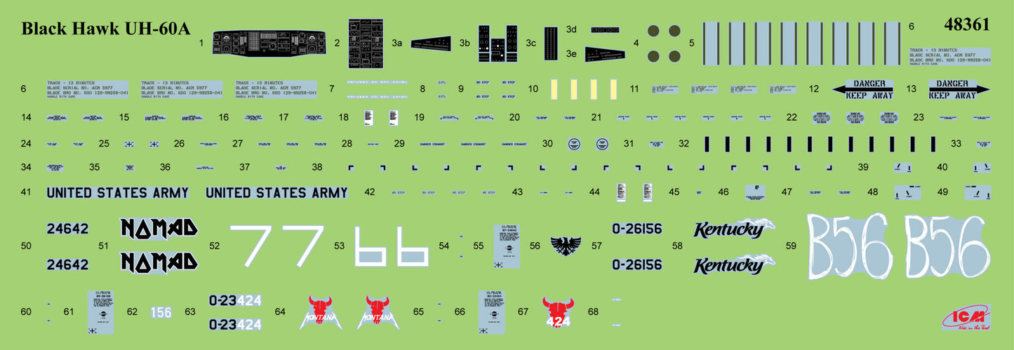 1/48 ICM - UH-60A Black Hawk Helicopter with 3 Crew Figures 48364 (PRE-ORDER)