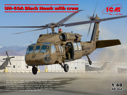1/48 ICM - UH-60A Black Hawk Helicopter with 3 Crew Figures 48364 (PRE-ORDER)