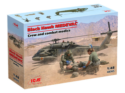 ICM Aircraft 1/48 - UH-60A Black Hawk 'Medevac' with Flight Medics - ICM48365