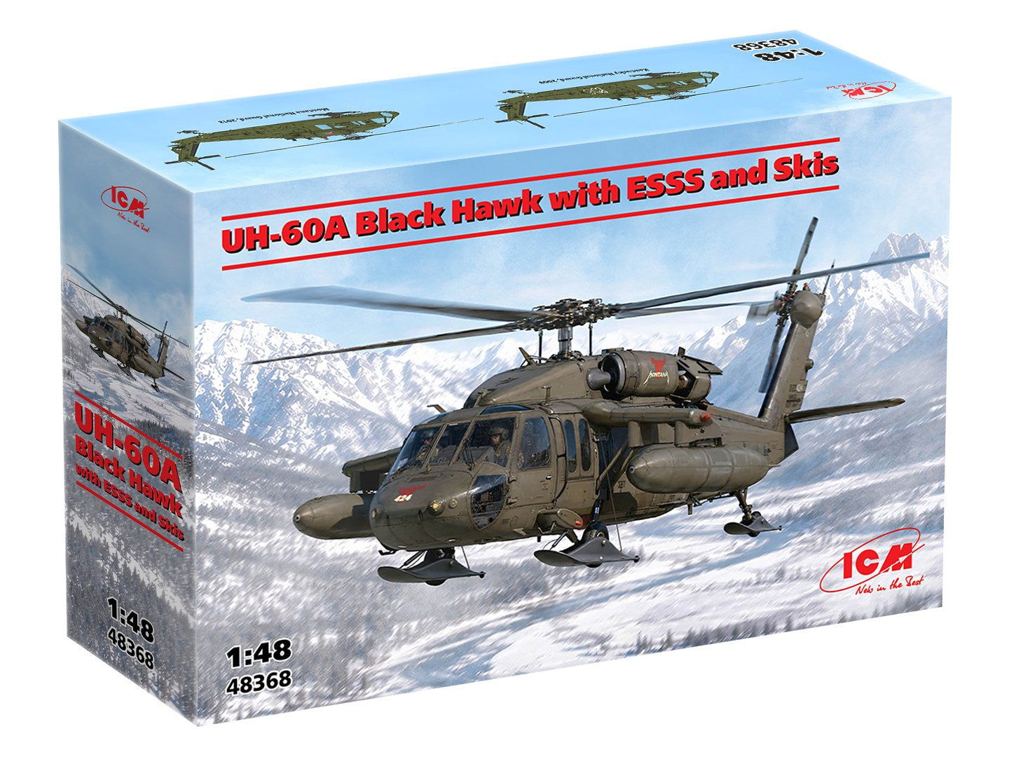 ICM 1/48 Aircraft - UH-60A Black Hawk with ESSS and Skis - 48368