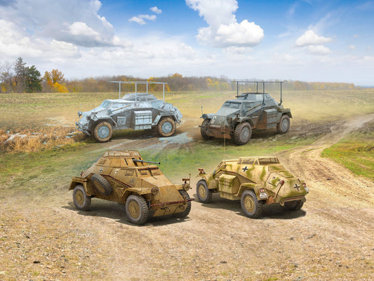ICM Vehicles 1:72 - Wehrmacht Light Armoured Vehicles Set - ICMDS7207
