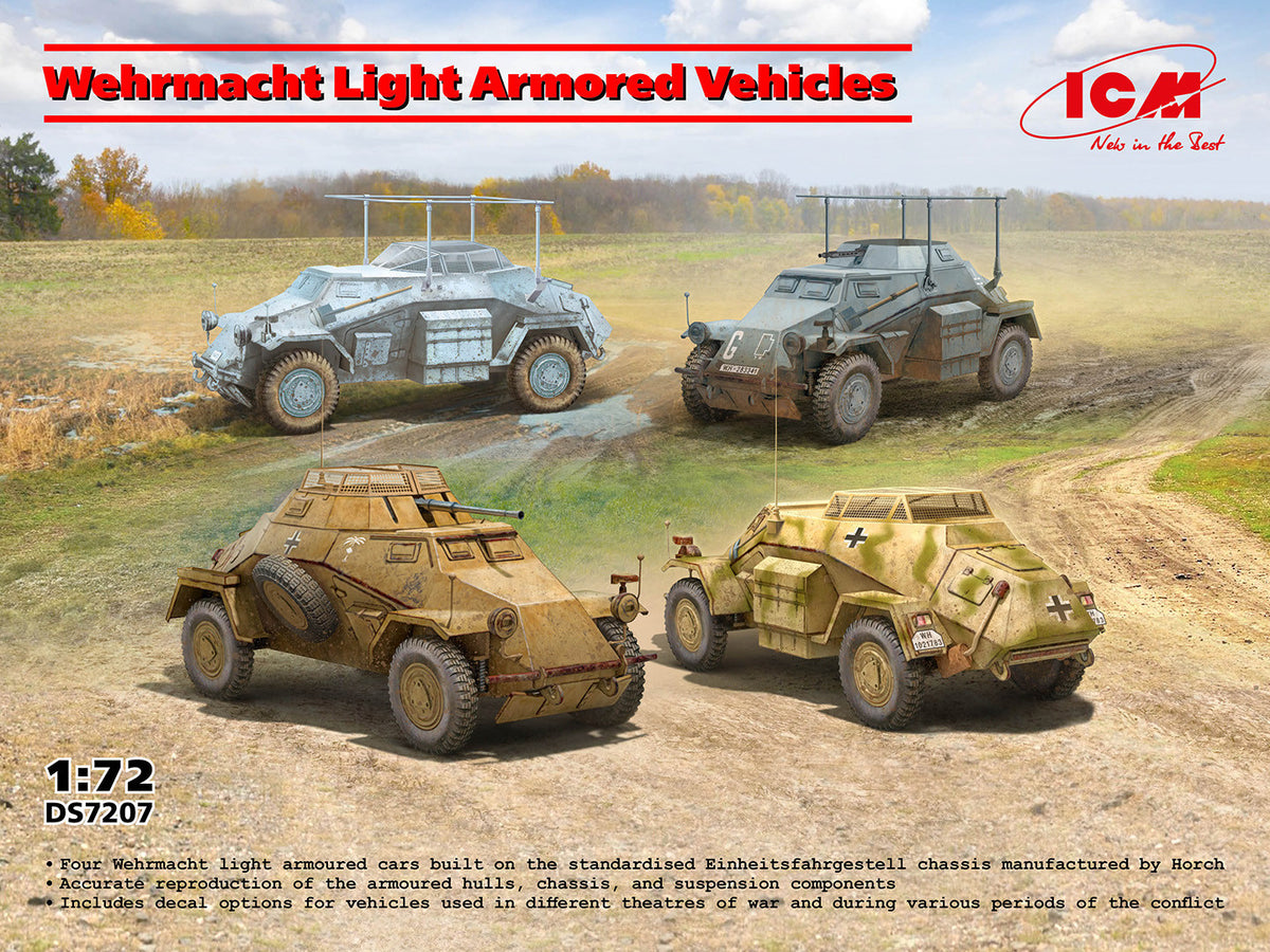 ICM Vehicles 1/72 - Wehrmacht Light Armoured Vehicles Set - ICMDS7207