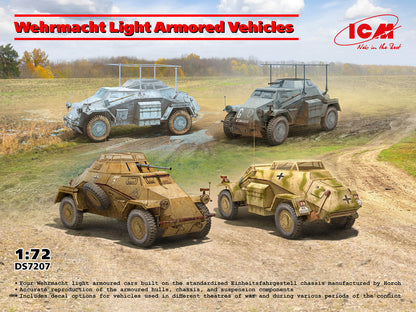 ICM Vehicles 1/72 - Wehrmacht Light Armoured Vehicles Set - ICMDS7207