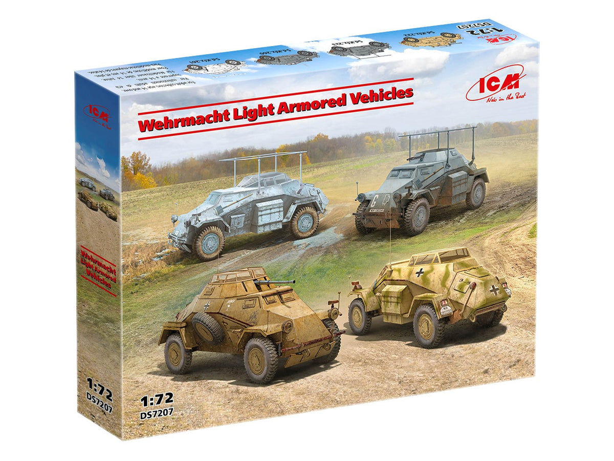 ICM Vehicles 1/72 - Wehrmacht Light Armoured Vehicles Set - ICMDS7207