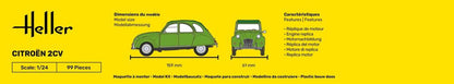 Heller 1/24 Scale Citroen 2CV Gift Set Model Kit 56765