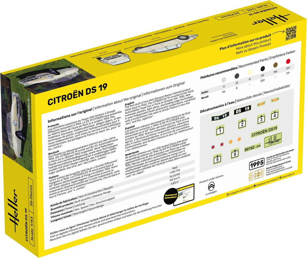 Heller STARTER KIT Citroen DS 19 1:43