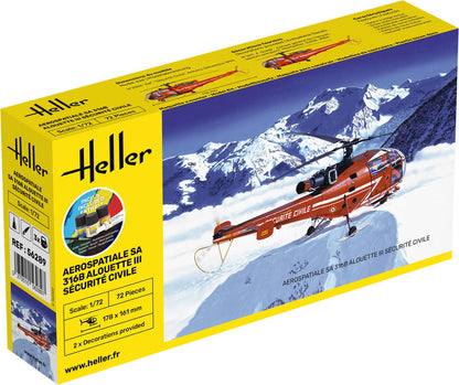 Heller STARTER KIT Alouette III Securite Civile 1:72