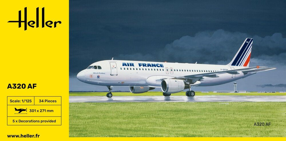 Heller 1/125 Scale Airbus A320 Air France Plastic Model Kit 80448