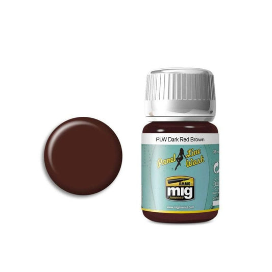 Ammo by MIG – Panel Line Wash 1605 Dark Red Brown