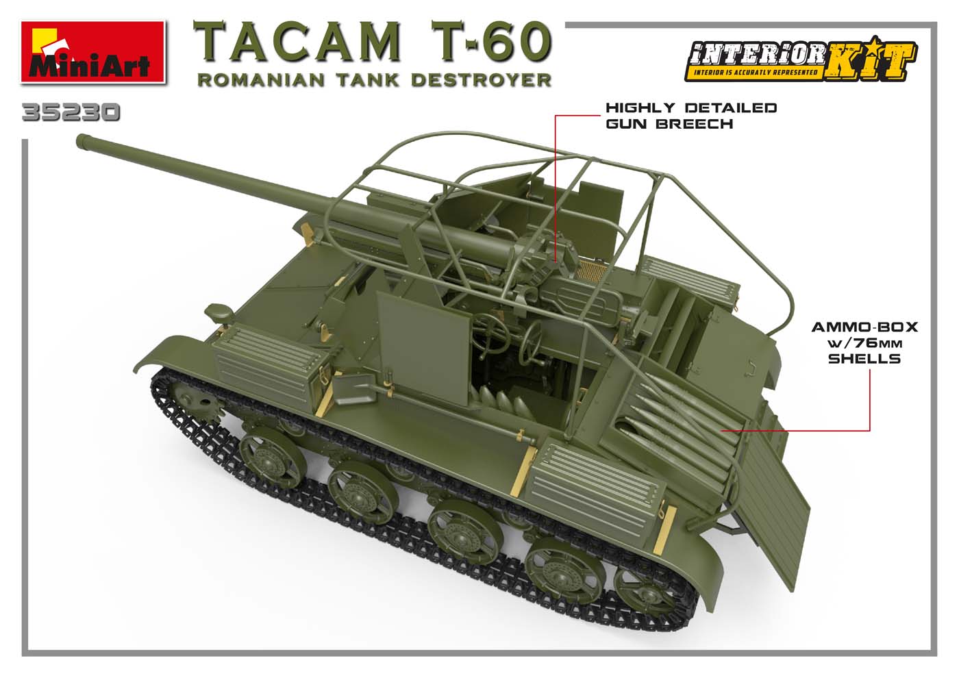 1/35 MiniArt - Tacam T-60 Romanian Tank Destroyer (Interior Kit) 35230