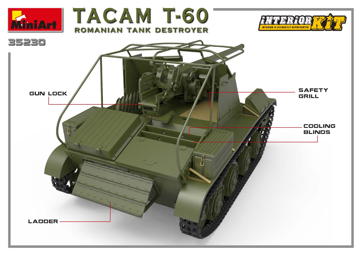 1/35 MiniArt - Tacam T-60 Romanian Tank Destroyer (Interior Kit) 35230