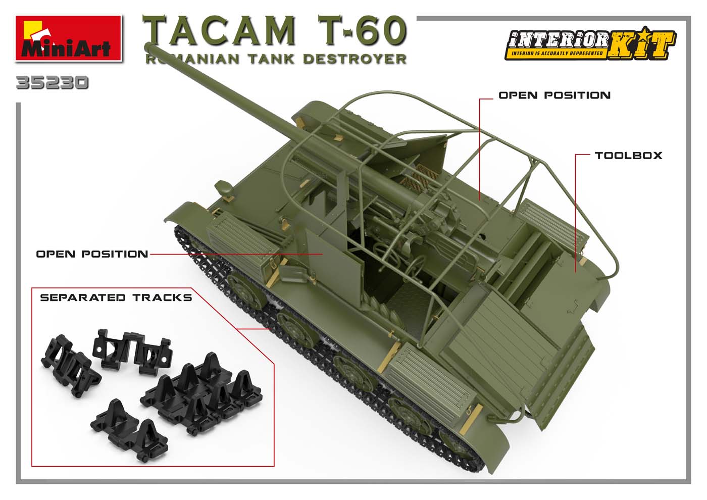 1/35 MiniArt - Tacam T-60 Romanian Tank Destroyer (Interior Kit) 35230