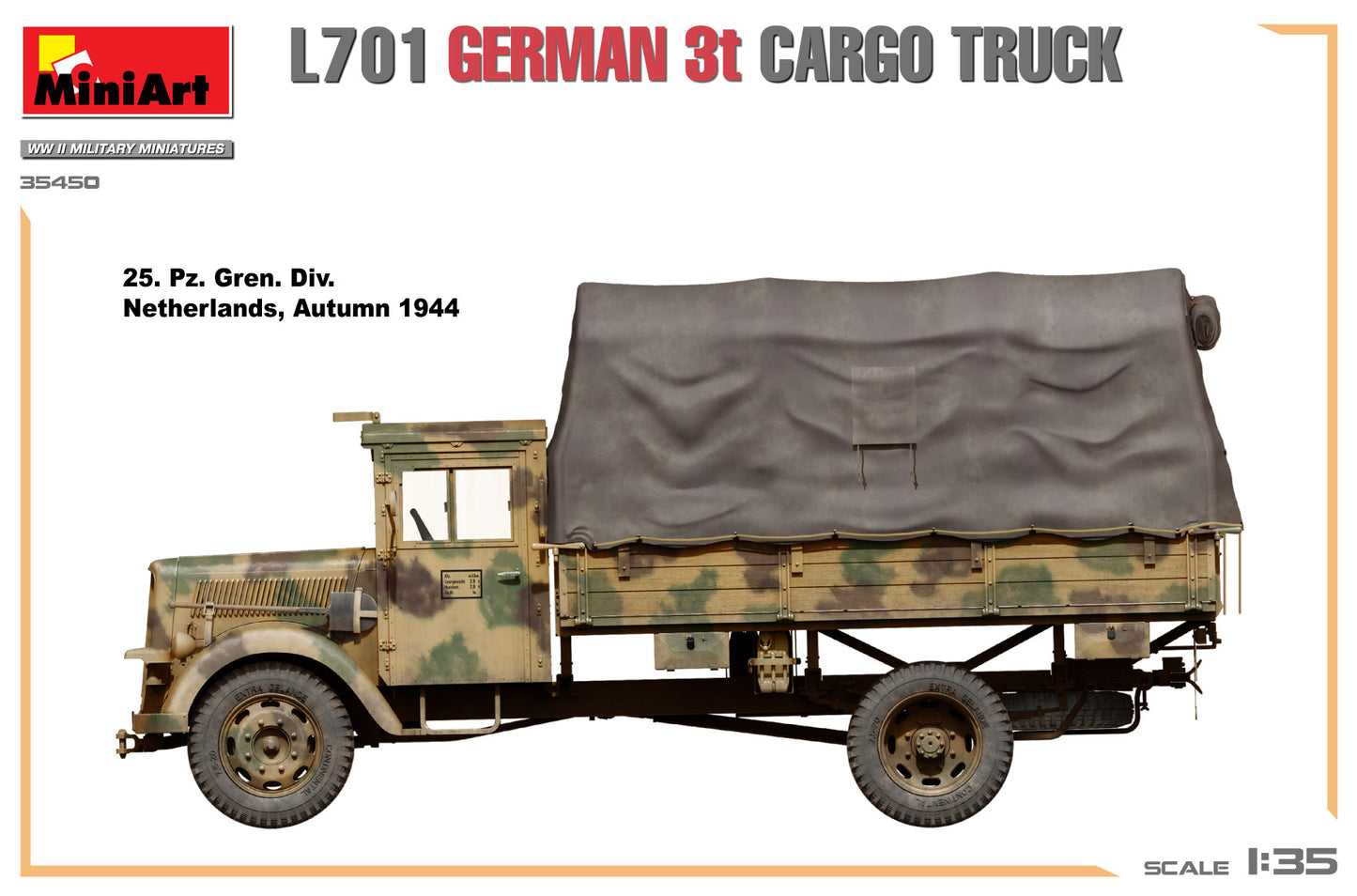 1/35 MiniArt - 3t Cargo Truck L701 35450