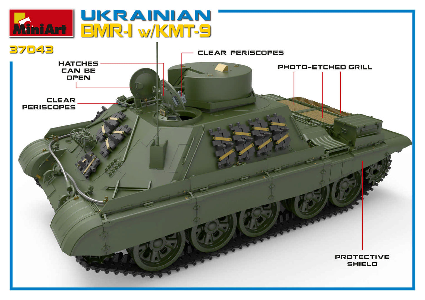 1/35 MiniArt - Ukranian BMR-1 w/KMT-9 37043