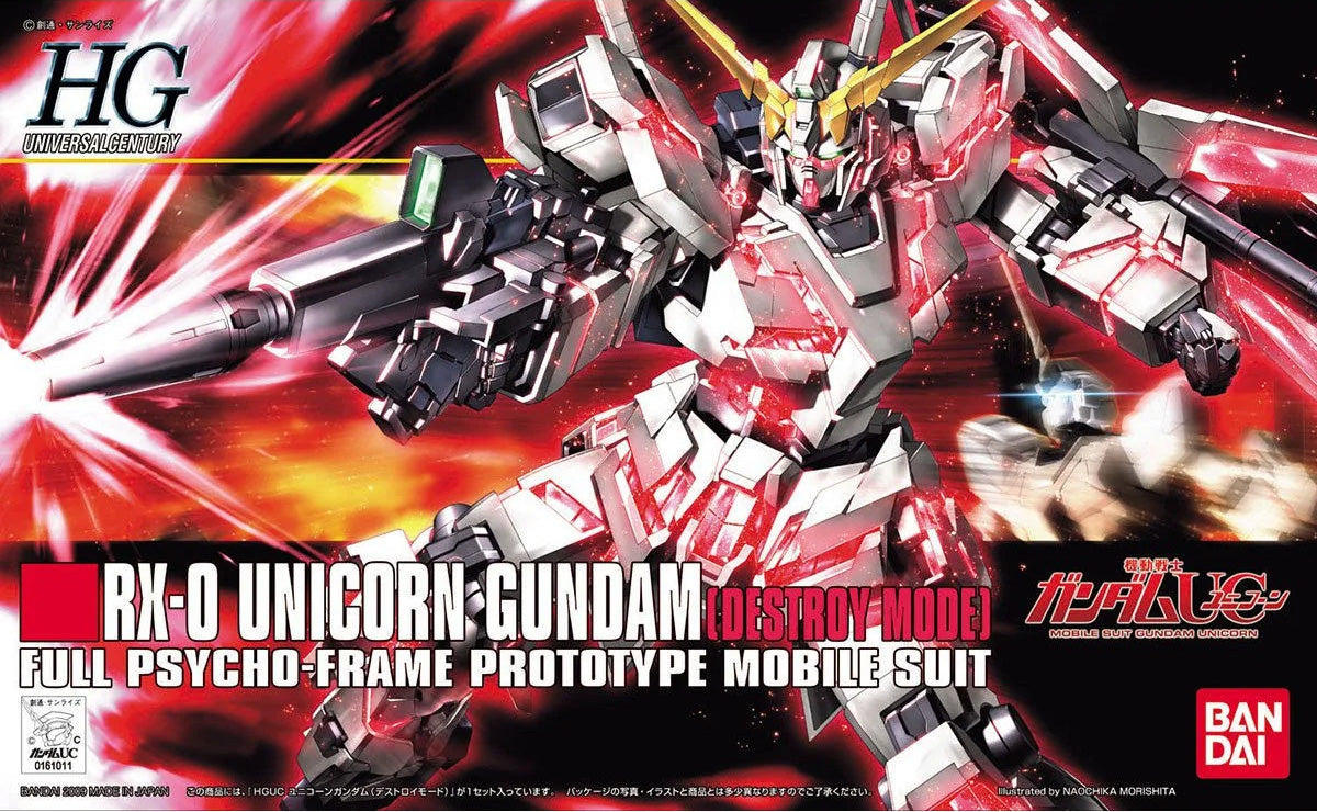 Bandai Hguc 1/144 RX-0 Unicorn Gundam (Destroy Mode) MK57399 - image 2