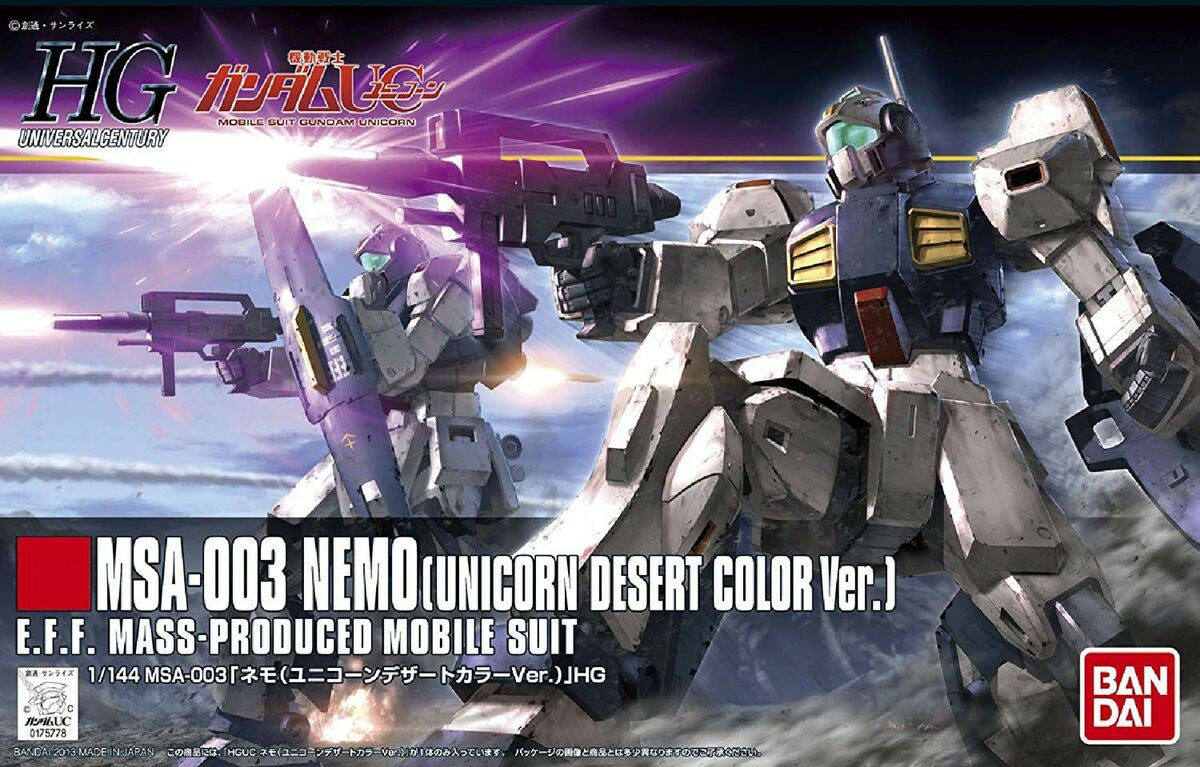 Bandai Hguc 1/144 Msa-003 Nemo (Unicorn Desert Colour version) MK60958 - image 2
