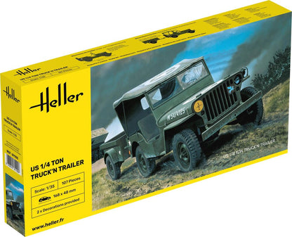 Heller US 1/4 Ton Truck 'n Trailer 1:35