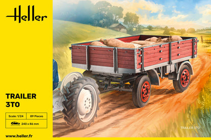 Heller 1/24 Trailer 3to Starter Kit Model Kit 57410
