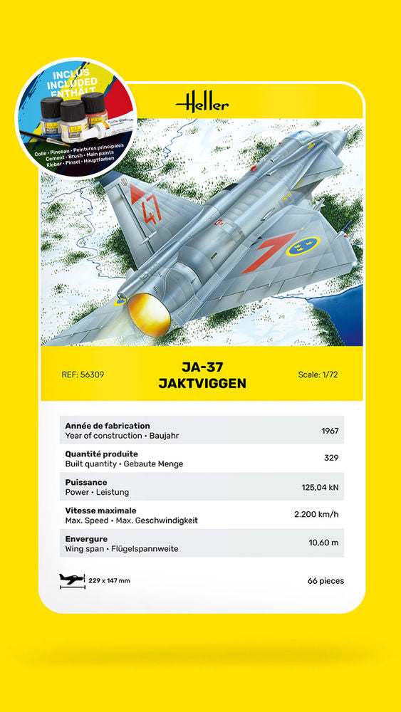 Heller STARTER KIT Ja-37 Jaktviggen 1:72