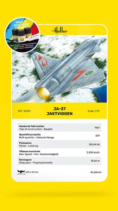 Heller STARTER KIT Ja-37 Jaktviggen 1:72