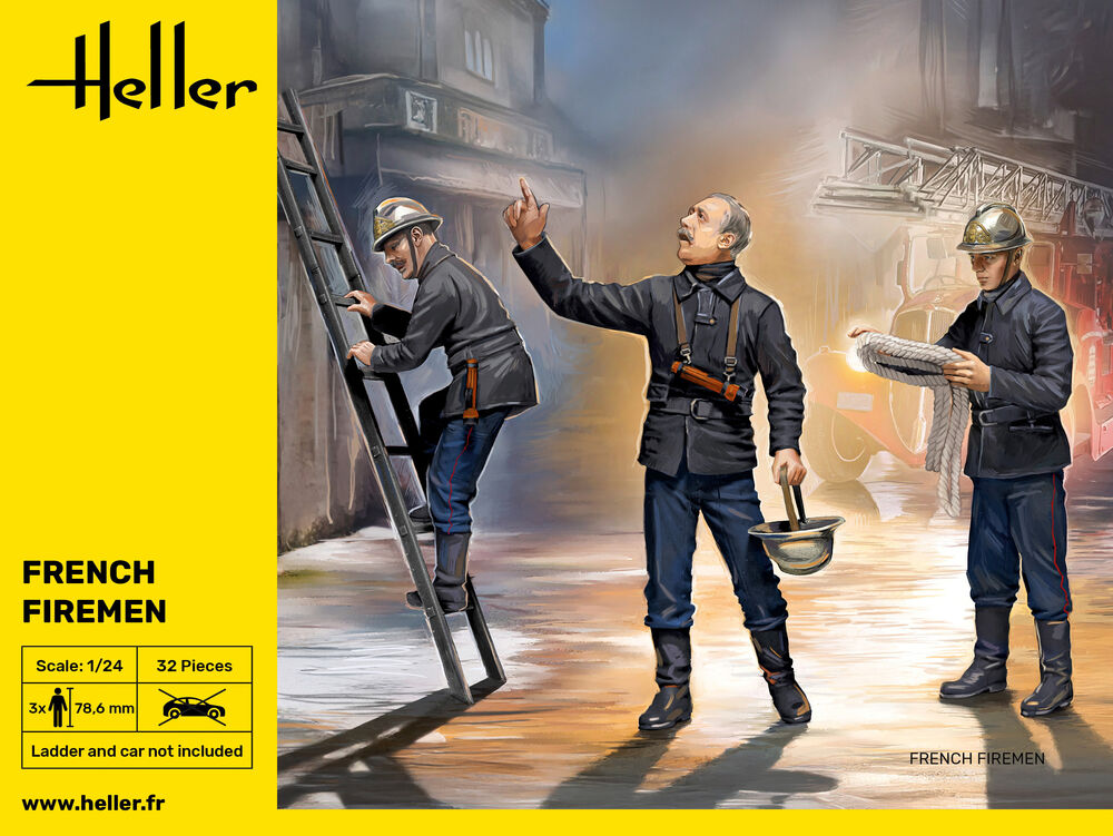 Heller 1/24 Scale French Firemen Figure Model Kit 82753