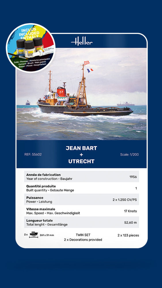 Heller STARTER KIT Twin Set Jean Bart + Utrecht 1:200