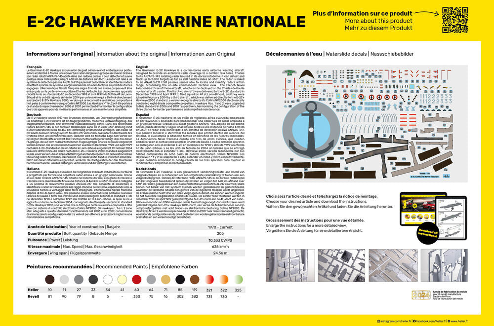 Heller STARTER KIT E-2C Hawkeye Marine Nationale 1:72