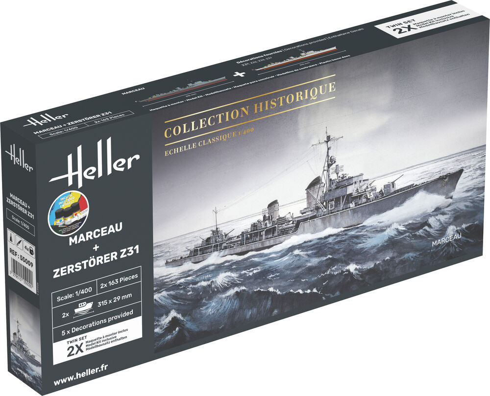 Heller STARTER KIT Twin Set Marceau + Zerstorer Z31 1:400