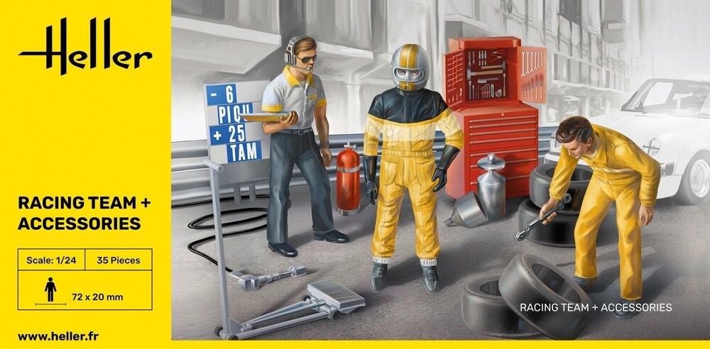 Heller 1/24 Scale Racing Team Figures and Accessories Model Kit 82750
