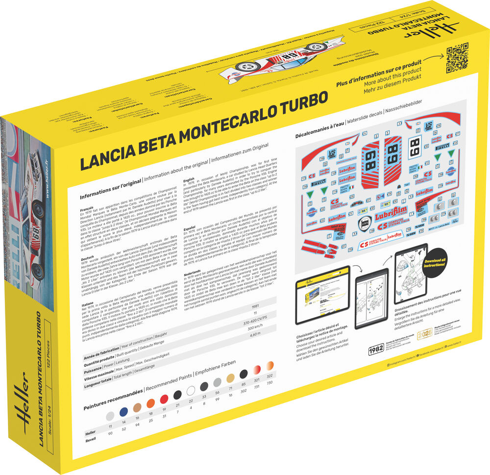 Heller 1/24 Lancia Beta Montecarlo Turbo Starter Kit 56741