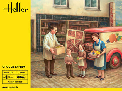 Heller 1/24 Grocer Family Figure Model Kit 82758