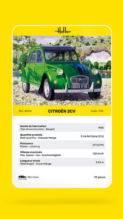 Heller 1/24 Scale Citroen 2CV Gift Set Model Kit 56765