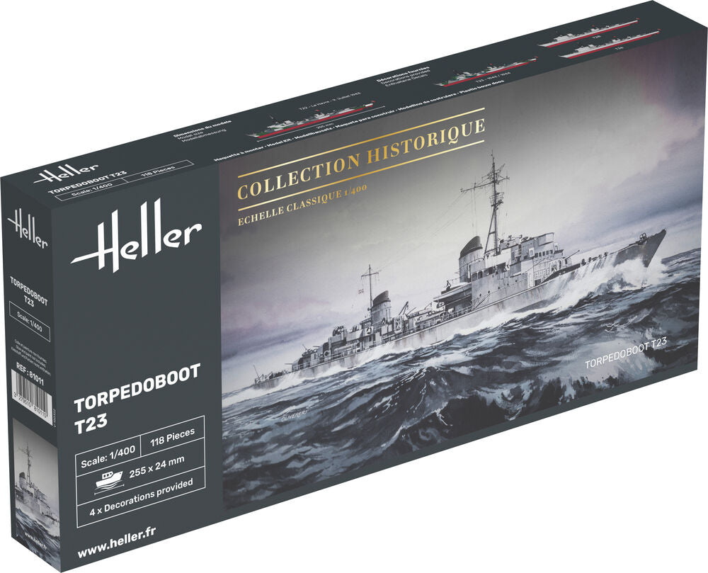 Heller 1/400 Torpedoboot T23 Starter Set Model Kit 57011