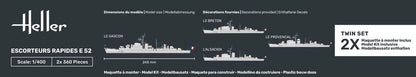 Heller 1/400 Escorteurs Rapides E52 French Frigate Model Kit 81094