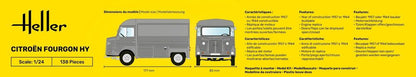 Heller 1/24 Citroen Fourgon HY Starter Kit Model Kit 56768