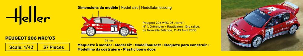 1/43 Heller - Peugeot 206 WRC 03 80113