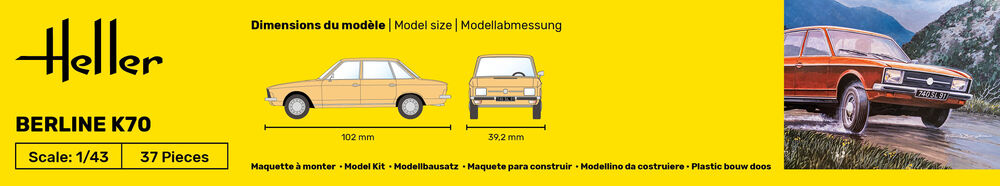 Heller 1/43 Volkswagen K70 Plastic Model Kit 80176