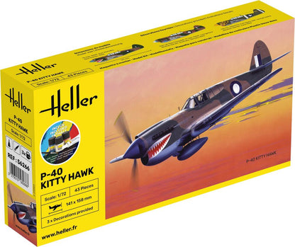 Heller STARTER KIT P-40 Kitty Hawk 1:72