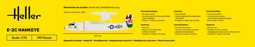 Heller STARTER KIT E-2C Hawkeye 1:72