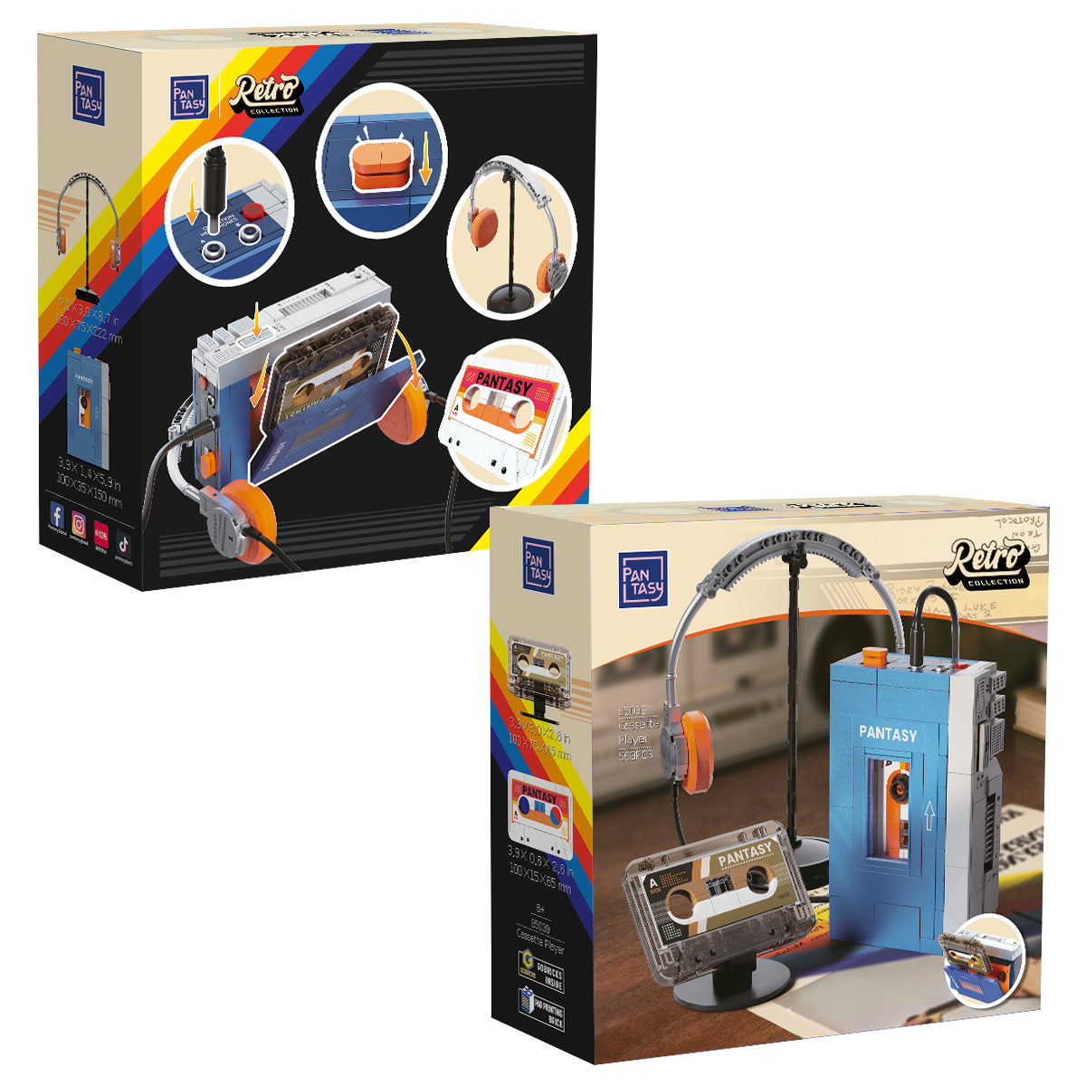 Pantasy - Retro Tape Cassette Player - 569 Pcs - Pa85039