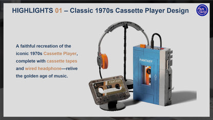 Pantasy - Retro Tape Cassette Player - 569 Pcs - Pa85039
