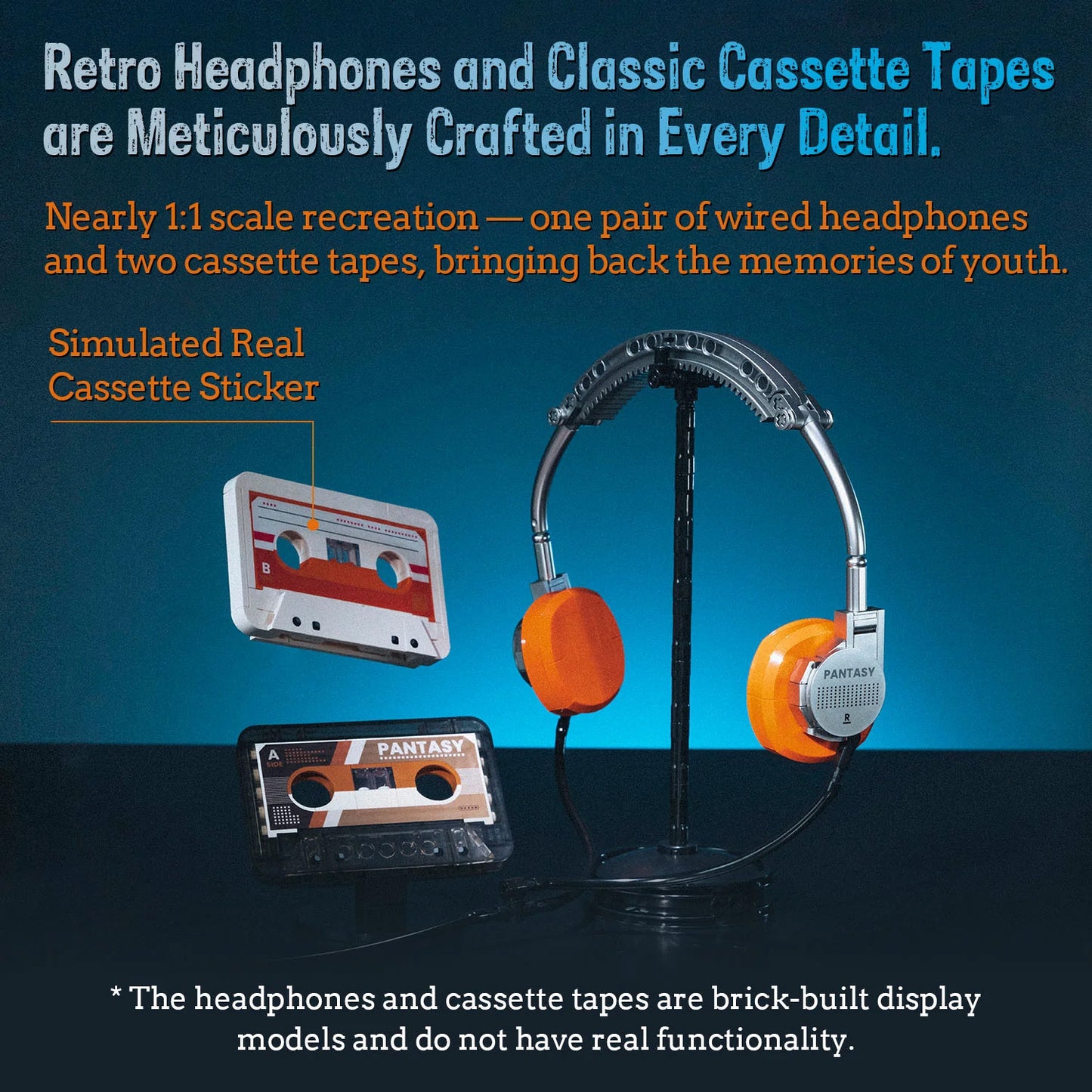 Pantasy - Retro Tape Cassette Player - 569 Pcs - Pa85039