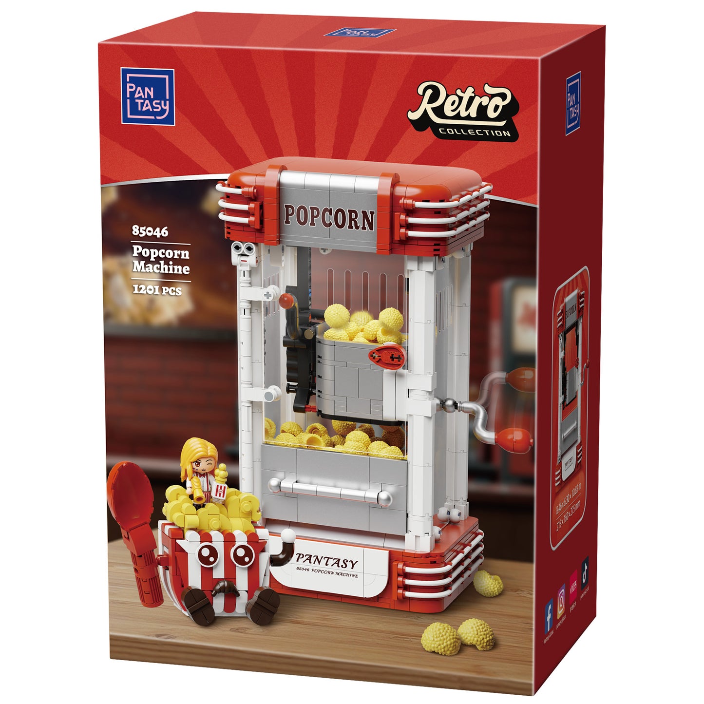 Pantasy - Retro Popcorn Maker Machine - 1201 Pcs - Pa85046