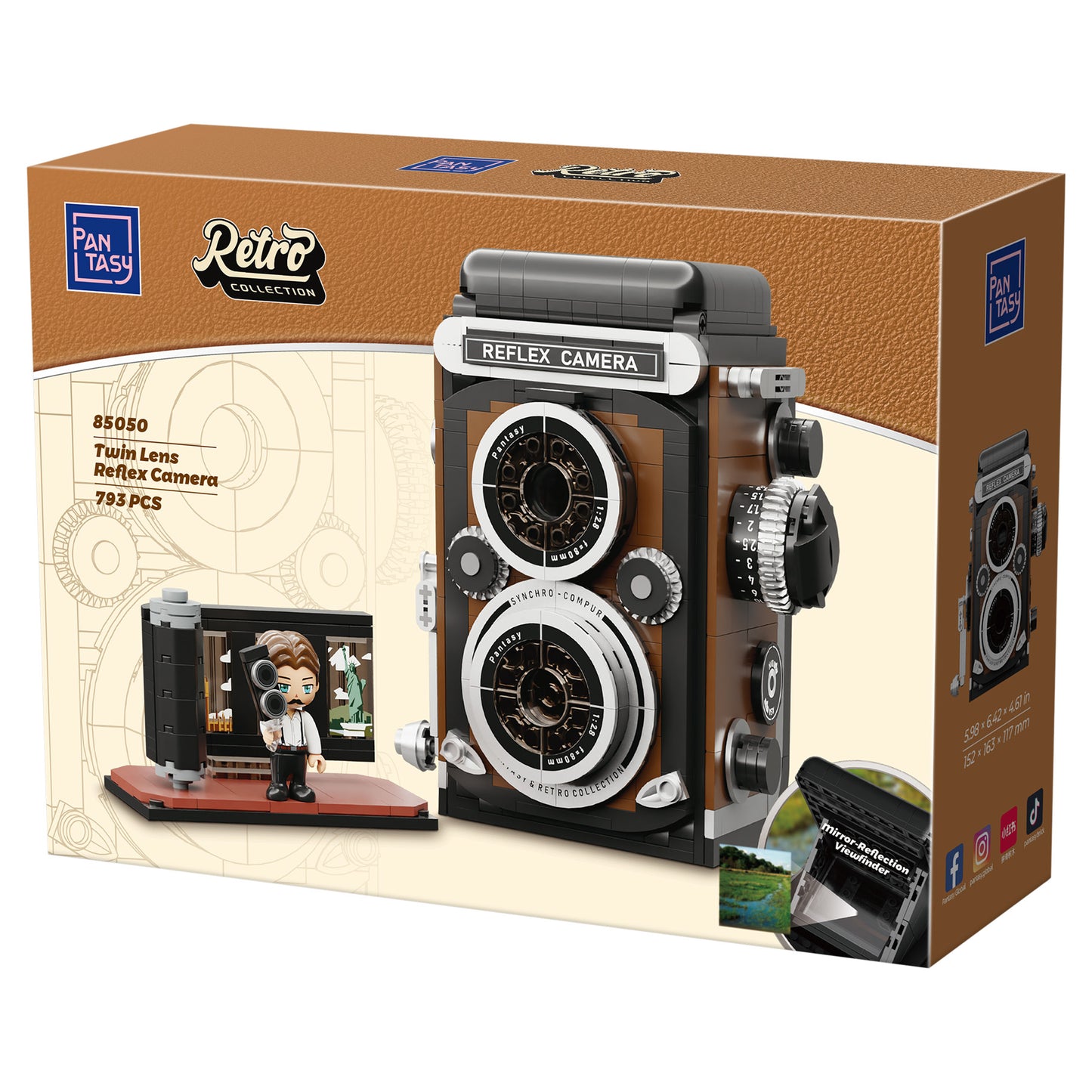 Pantasy - Retro Twin Lens Reflex Camera - 793 Pcs - Pa85050