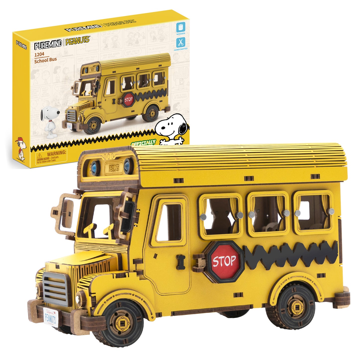 Puremind - Peanuts™ Snoopy Yellow School Bus - Pm1204