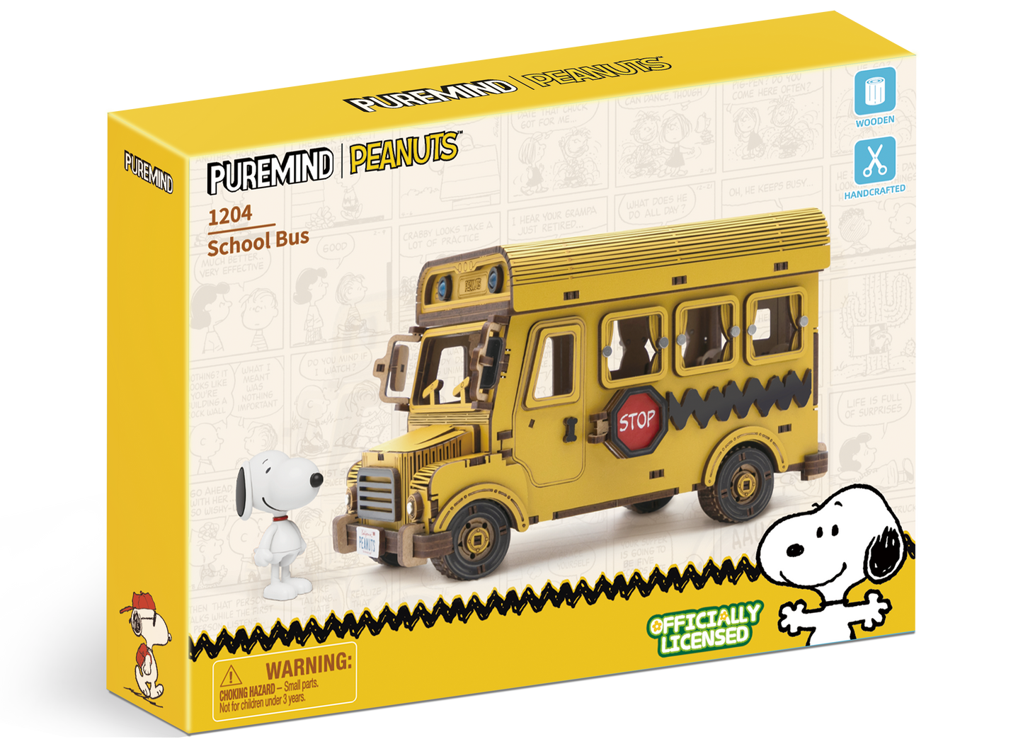 Puremind - Peanuts™ Snoopy Yellow School Bus - Pm1204