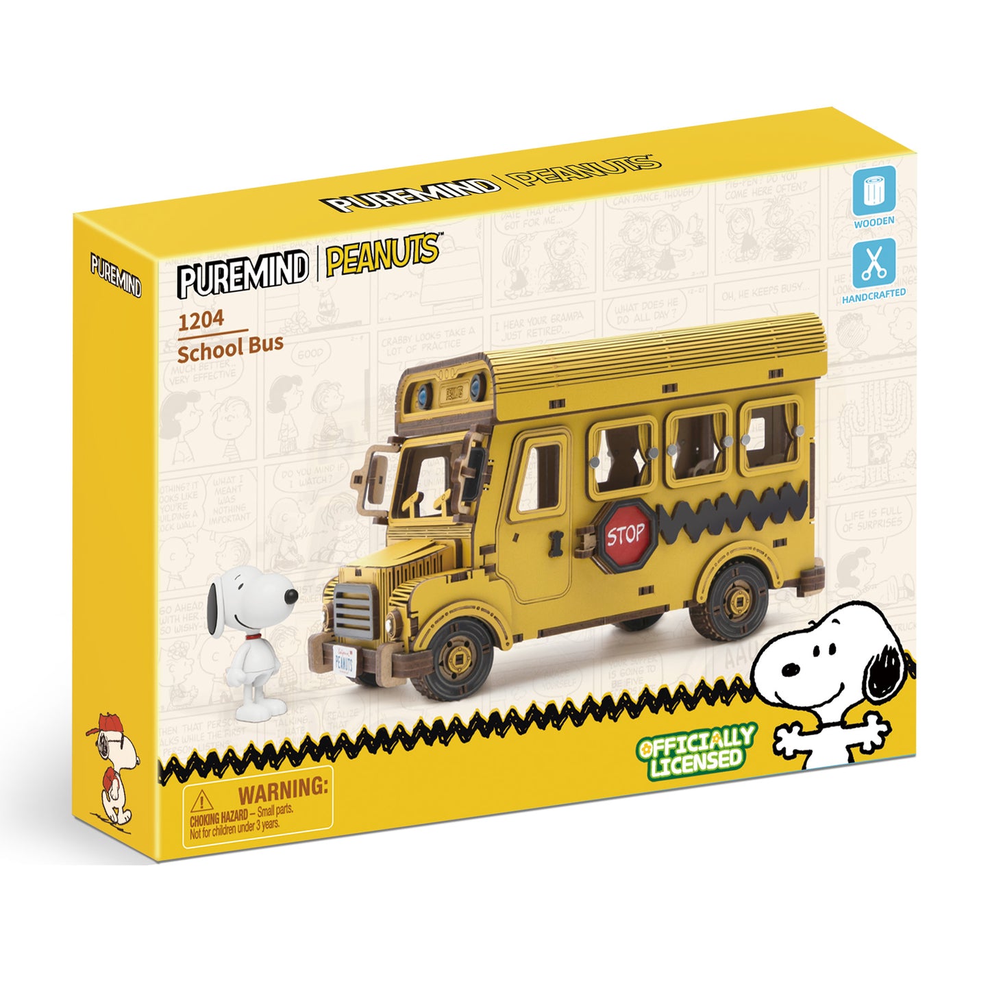 Puremind - Peanuts™ Snoopy Yellow School Bus - Pm1204